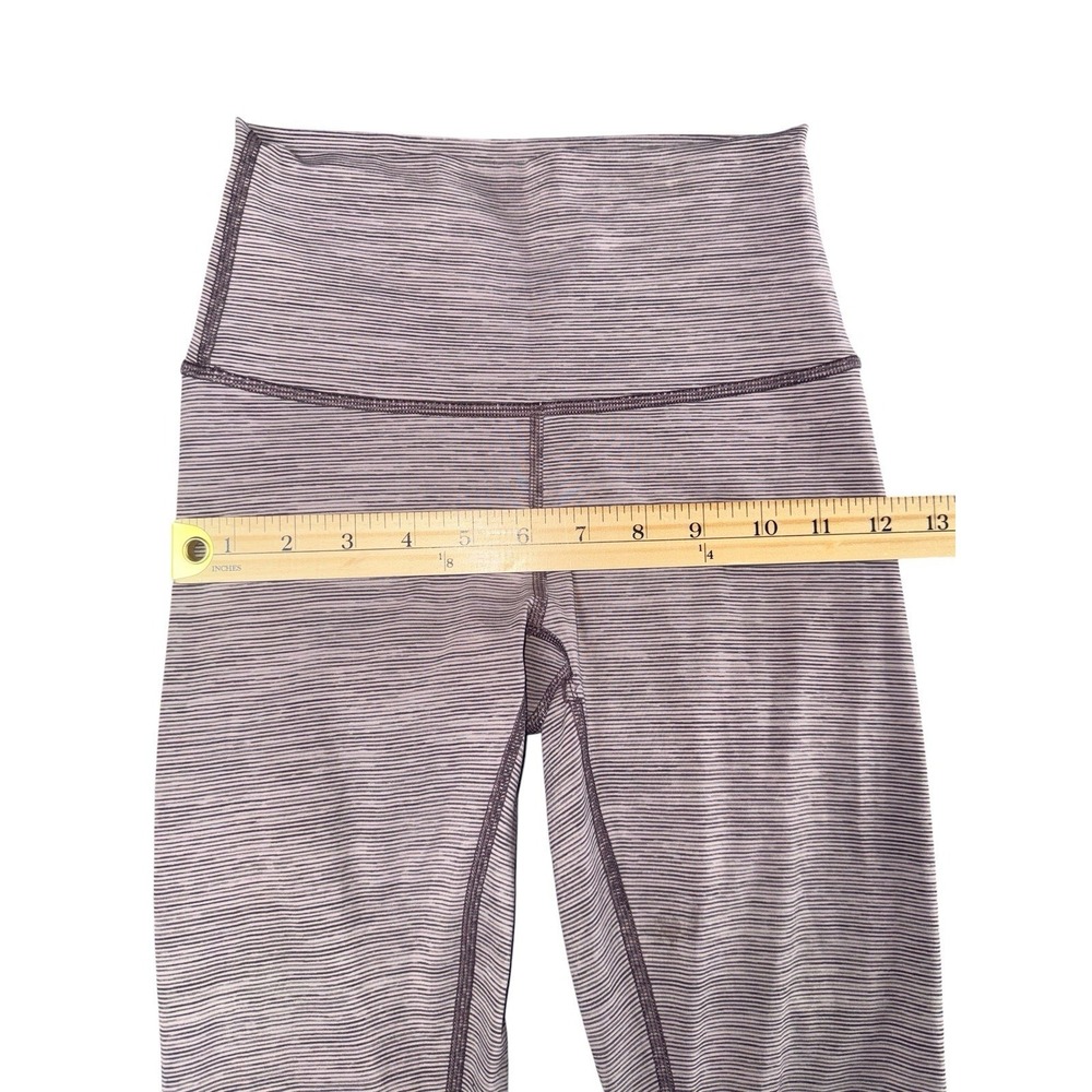 LULULEMON Women's Size 2 High Rise Yoga Leggings Purple Stripe Stretch 28in - Picture 6 of 10